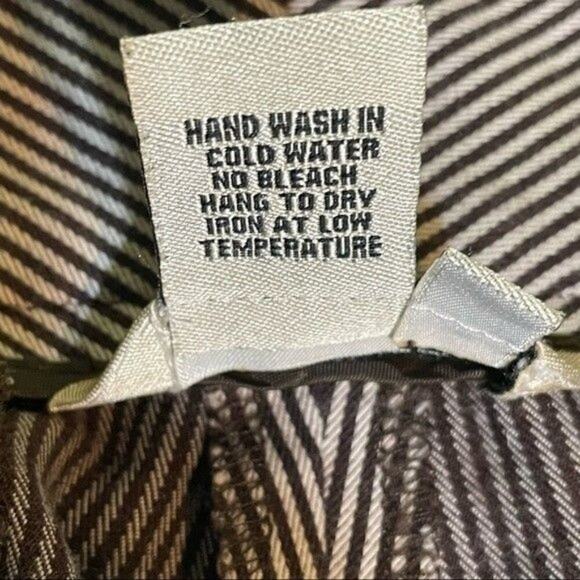 Julie Mitchell Urban Collection Brown White Striped Pants Size 10 Career Casual - Picture 8 of 8